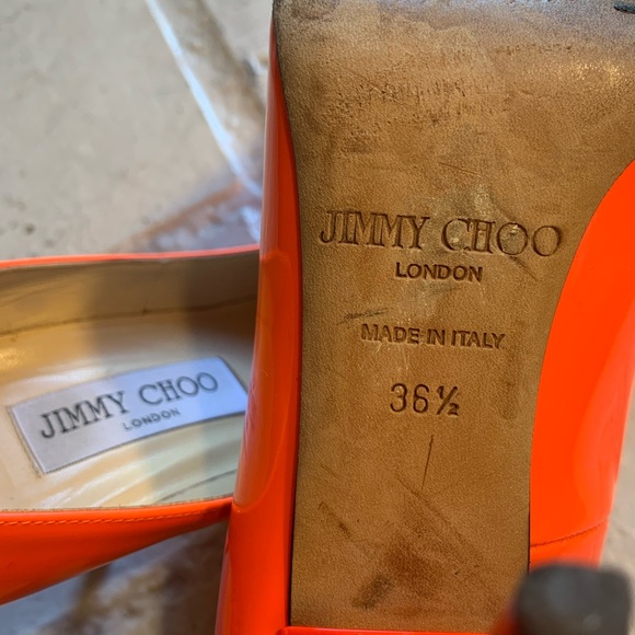 (Jimmy Choo) Orange Romy 100mm Pumps - Picture 12 of 12